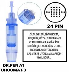 Dr.Pen A1 - Uhooma F3 Uyumlu - 24 PIN Değiştirilebilir Kartuş Dermapen Ucu ( İğne )