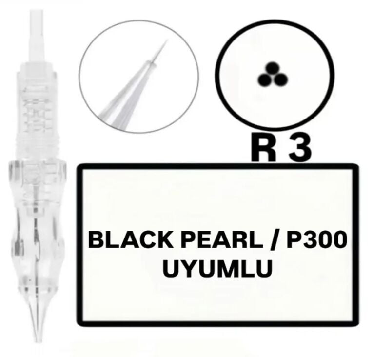 Black Pearl - P300 Uyumlu - R3 Değiştirilebilir Kartuş Kalıcı Makyaj Ucu (İğne)