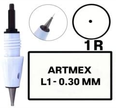 Artmex - L1 ( R1 ) - 0.30mm Değiştirilebilir Kartuş Kalıcı Makyaj Ucu (İğne)