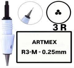 Artmex - M3-R 0.25mm Değiştirilebilir Kartuş Kalıcı Makyaj Ucu (İğne)