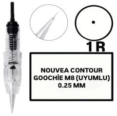 Nouvea Contour - Goochie M8 Uyumlu-0.25mm-R1 Değiştirilebilir Kartuş Kalıcı Makyaj Ucu (İğne)