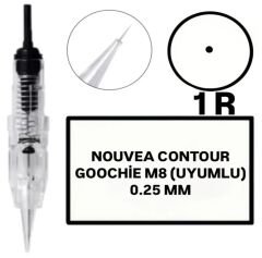 Nouvea Contour - Goochie M8 Uyumlu-0.25mm-R1 Değiştirilebilir Kartuş Kalıcı Makyaj Ucu (İğne)