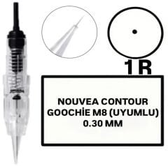 Nouvea Contour - Goochie M8 Uyumlu-0.30mm-R1 Değiştirilebilir Kartuş Kalıcı Makyaj Ucu (İğne)