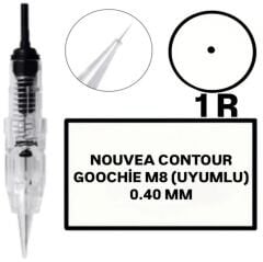 Nouvea Contour - Goochie M8 Uyumlu-0.40mm-R1 Değiştirilebilir Kartuş Kalıcı Makyaj Ucu (İğne)