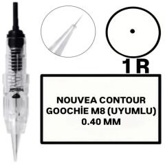 Nouvea Contour - Goochie M8 Uyumlu-0.40mm-R1 Değiştirilebilir Kartuş Kalıcı Makyaj Ucu (İğne)