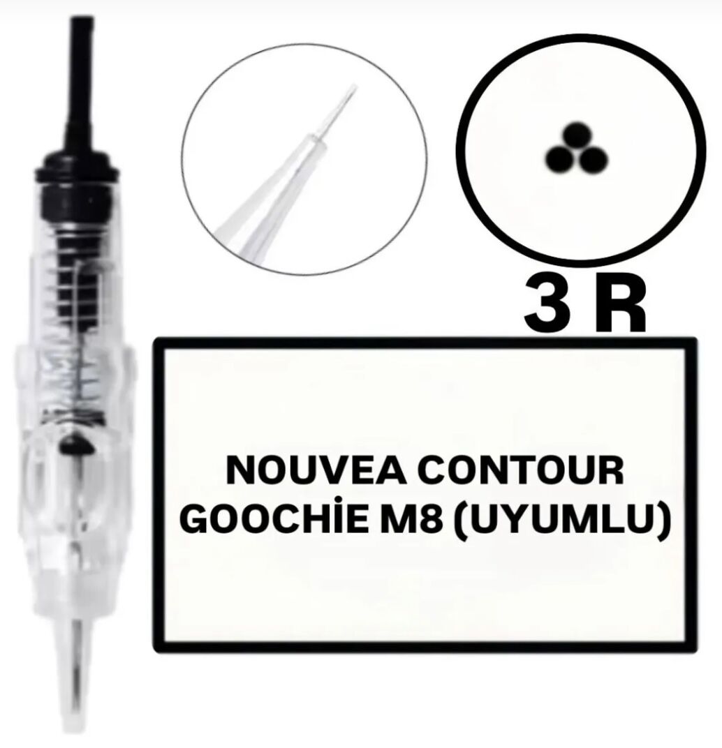 Nouvea Contour - Goochie M8 Uyumlu-R3 Değiştirilebilir Kartuş Kalıcı Makyaj Ucu (İğne)