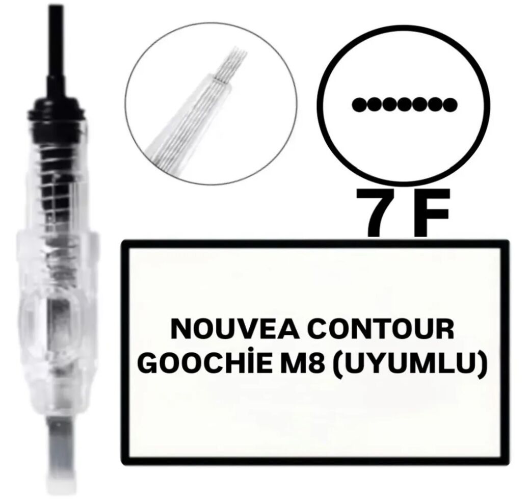 Nouvea Contour - Goochie M8 Uyumlu-F7 Değiştirilebilir Kartuş Kalıcı Makyaj Ucu (İğne)