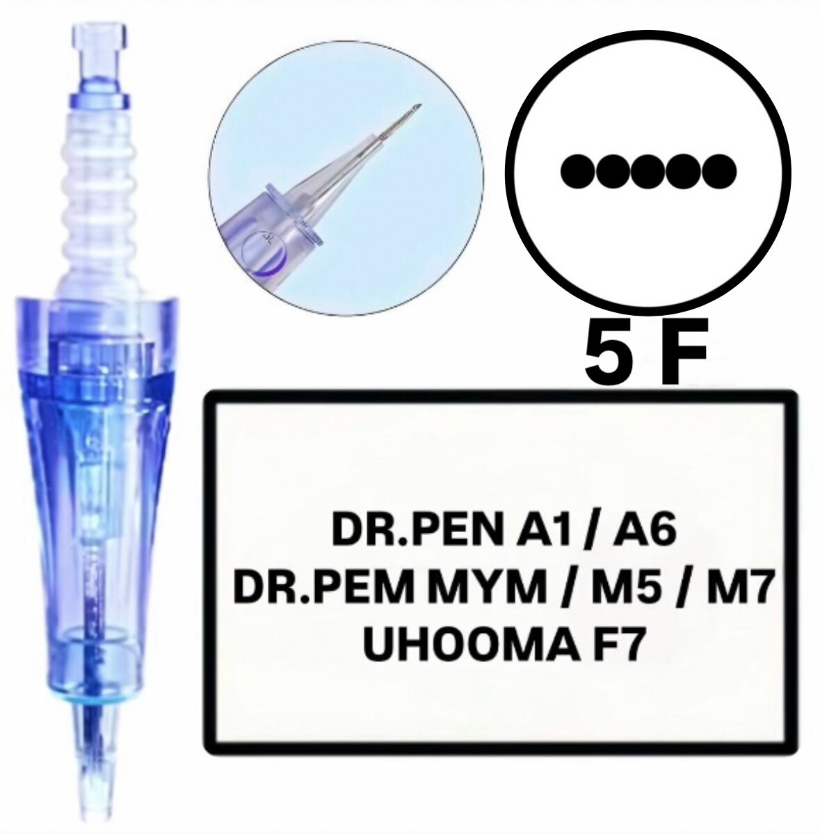 Dr.Pen A1-A6-MYM-M5-M7-Uhooma F7 Uyumlu F5 Değiştirilebilir Kartuş Kalıcı Makyaj Ucu (İğne)