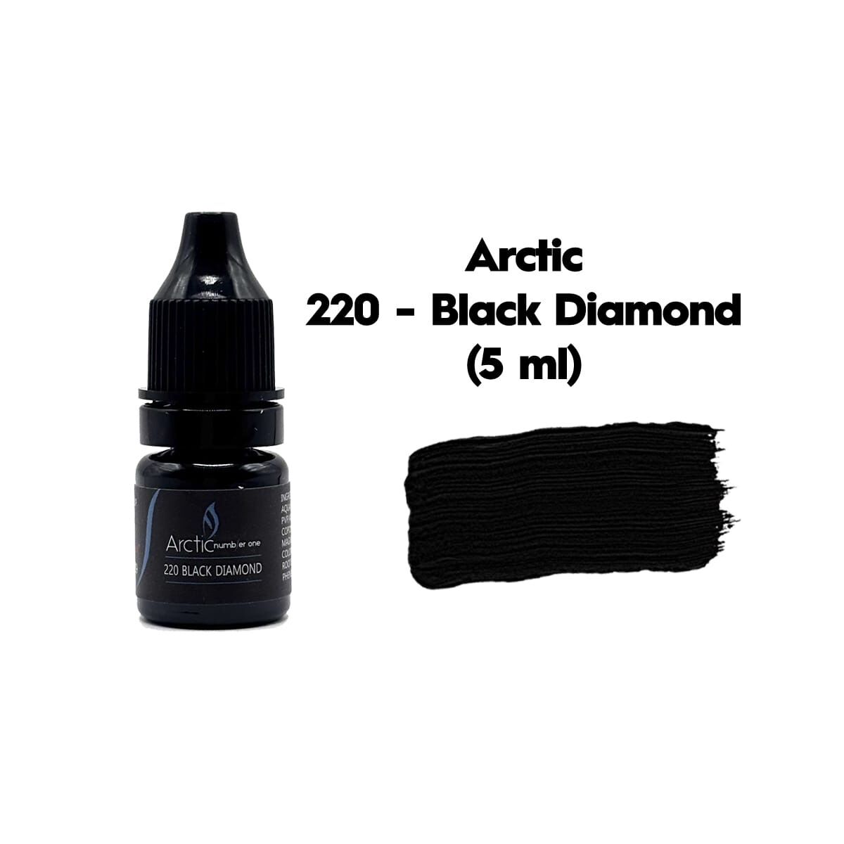 ARCTIC 5ml. 220 BLACK DIAMOND - (Ekstra Siyah) Kalıcı Makyaj Pigmenti
