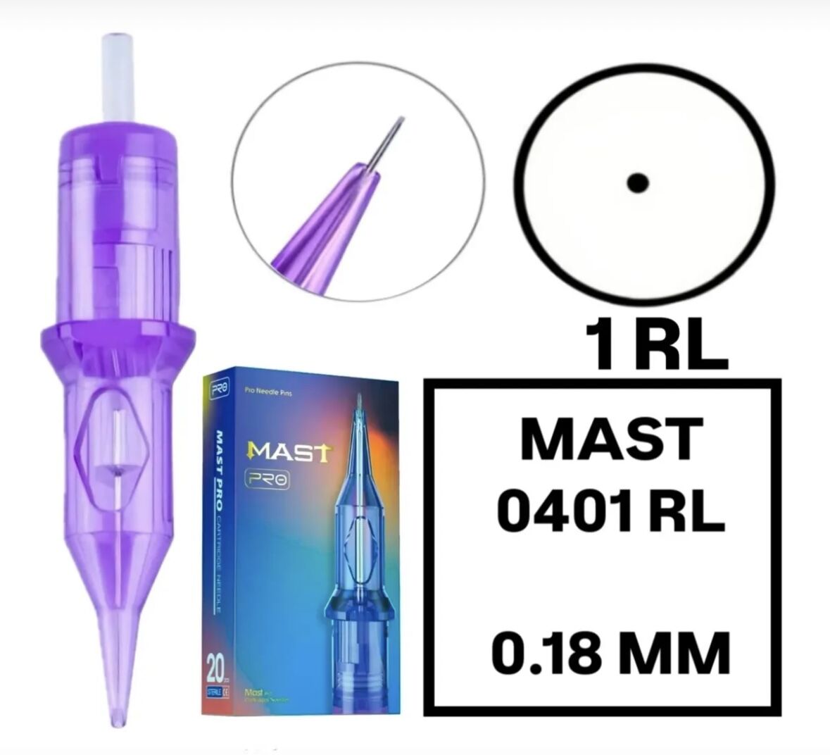 MAST PRO - 0401 - RL - 0.18mm - TATTOO VE KALICI MAKYAJ İĞNESİ