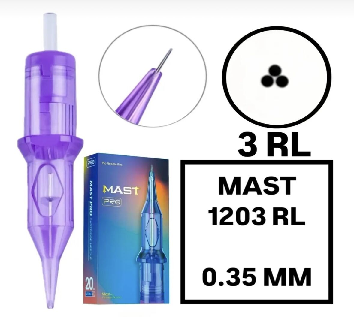 MAST PRO 1203 - RL - 0.35mm TATTOO VE KALICI MAKYAJ İĞNESİ