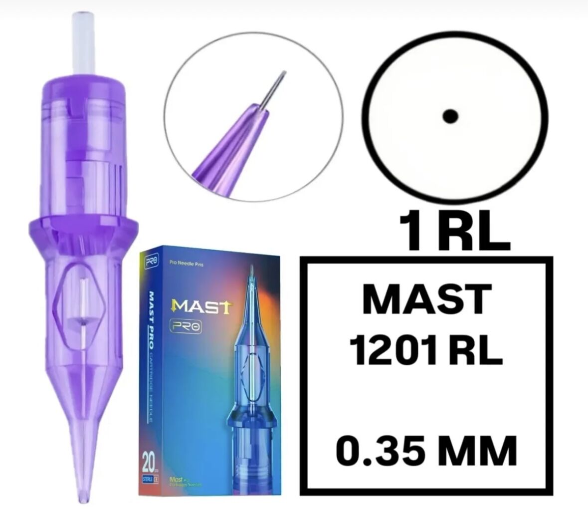 MAST PRO 1201 - RL - 0.35mm TATTOO VE KALICI MAKYAJ İĞNESİ