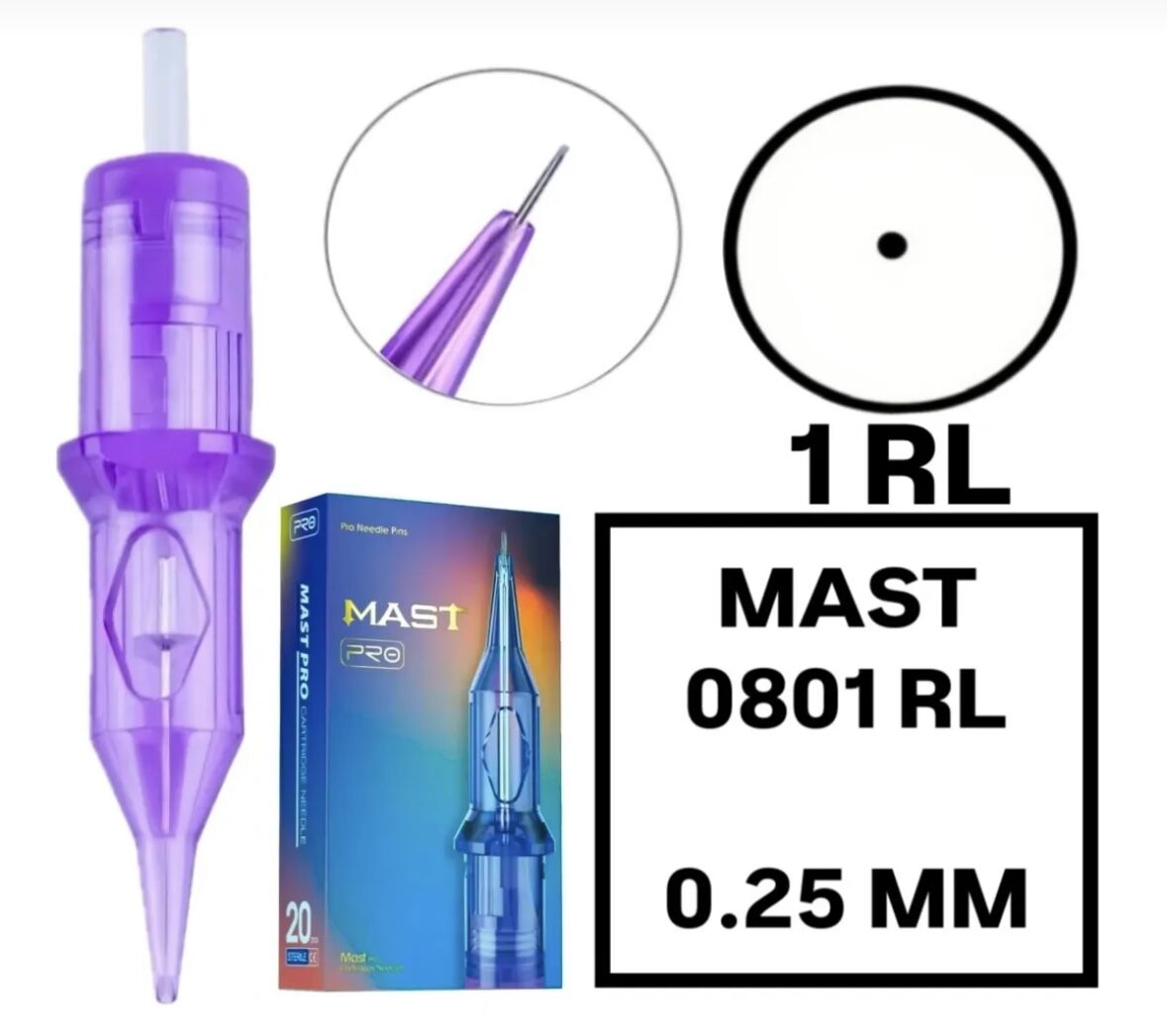 MAST PRO 0801 - RL - 0.25mm TATTOO VE KALICI MAKYAJ İĞNESİ