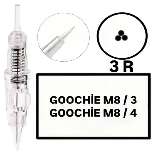 GOOCHIE M8-3 / M8-4 - R3 - Değiştirilebilir Kartuş Kalıcı Makyaj Cihaz Ucu (İğne)