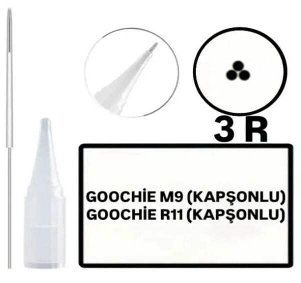 GOOCHIE M9 / R11 KAPŞONLU - R3 - Değiştirilebilir Kartuş Kalıcı Makyaj Cihaz Ucu (İğne)