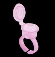 Kalıcı Makyaj Boya Kabı - Pota (Yüzüklü - Kapaklı) Pink
