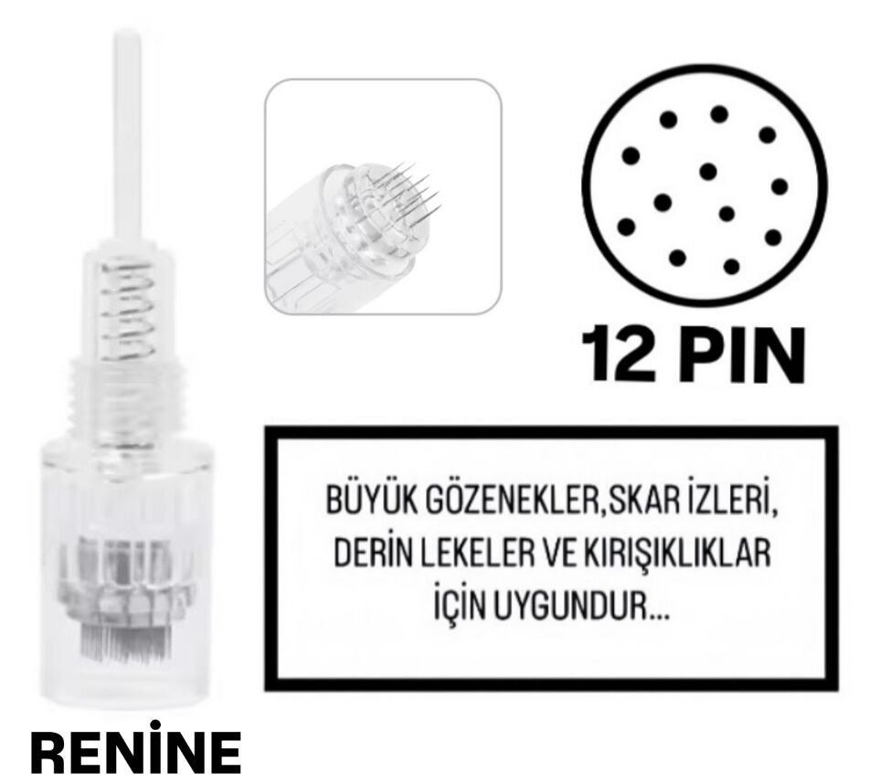 Renine - 12 PIN Değiştirilebilir Kartuş Dermapen Ucu (İğne)