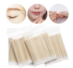 Kalıcı Makyaj Ahşap Pamuklu Microbrush