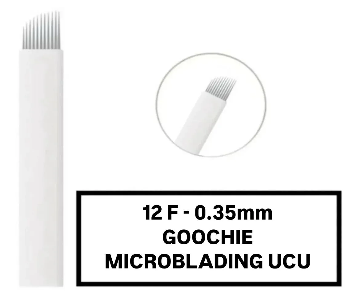 GOOCHIE 12F - 0.35mm Microblading Kalemi Değiştirilebilir Kartuş Uç (İğne)